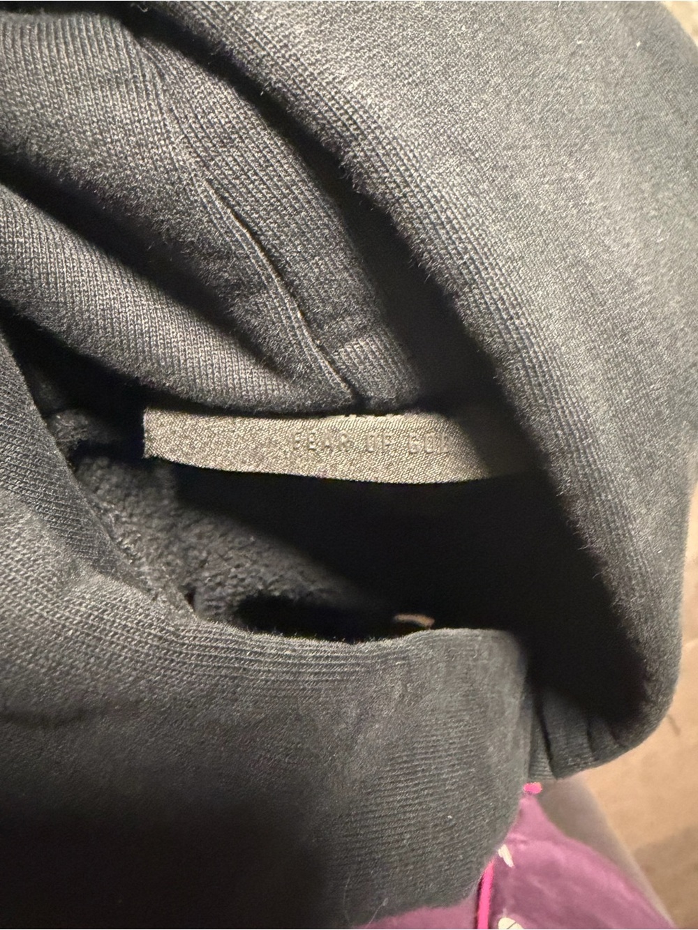 FEAR OF GOD ESSENTIALS
Kids Black Heavy Fleece Vintage Shrunken Hoodie EUC - Picture 3 of 4